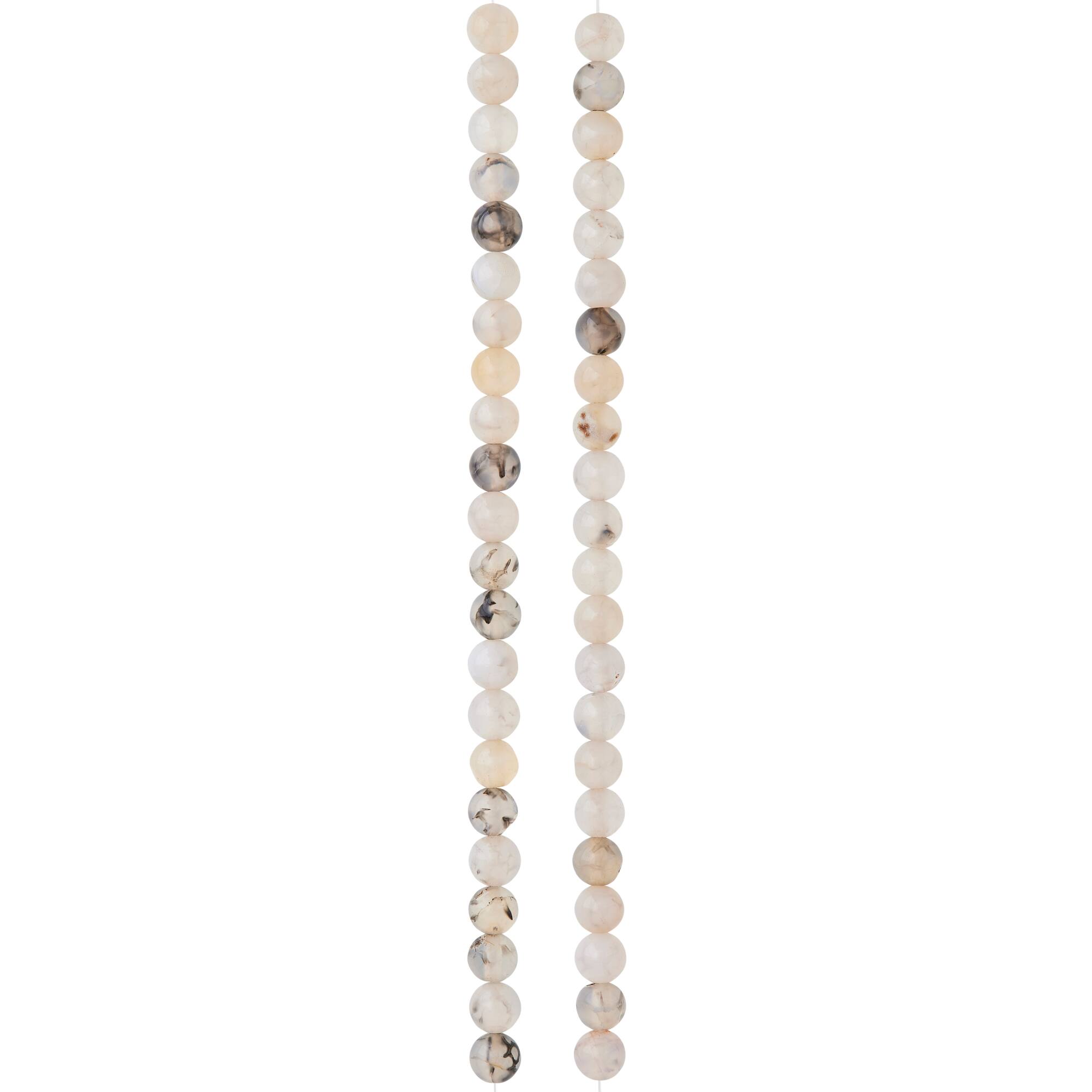 Light Gray Crackle Agate Round Beads, 6mm by Bead Landing™